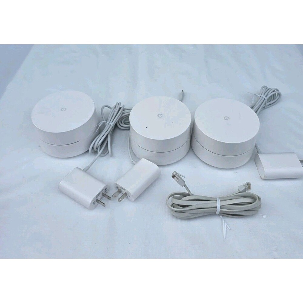 Google Nest Wifi AC-1304 Bundle 3-Pack MESH Router Wifi + Power Cords